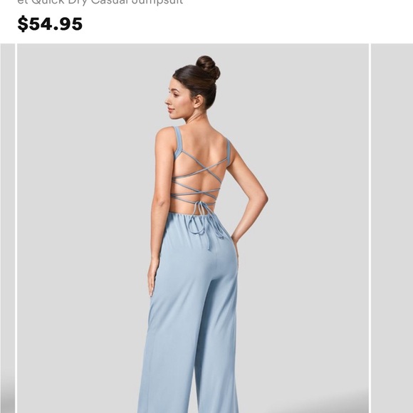 Harlara Light Blue Jumpsuit Worn Once, Size Large - Picture 3 of 7